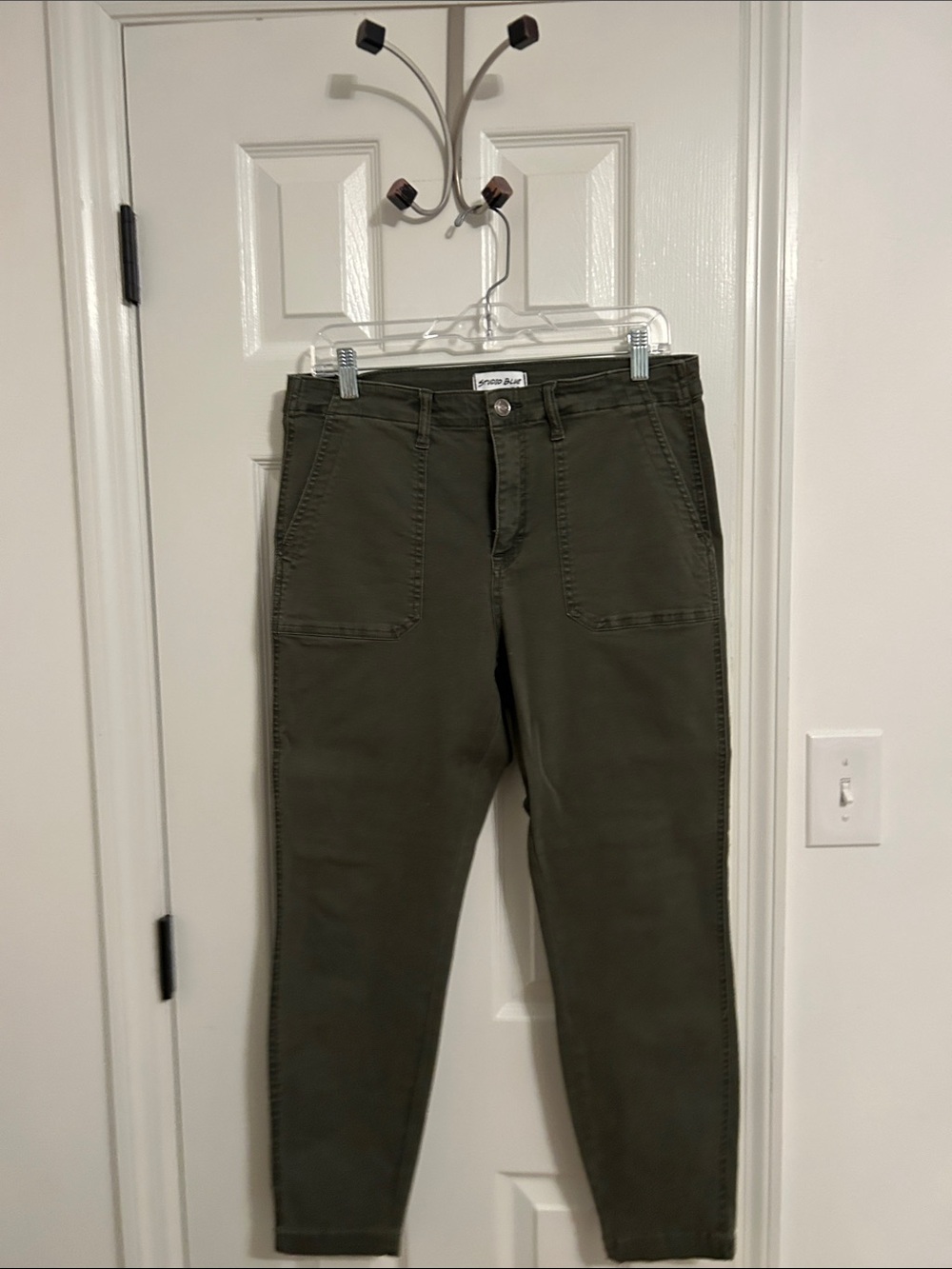 Studio Blue Olive Ankle Crop Utility Pants